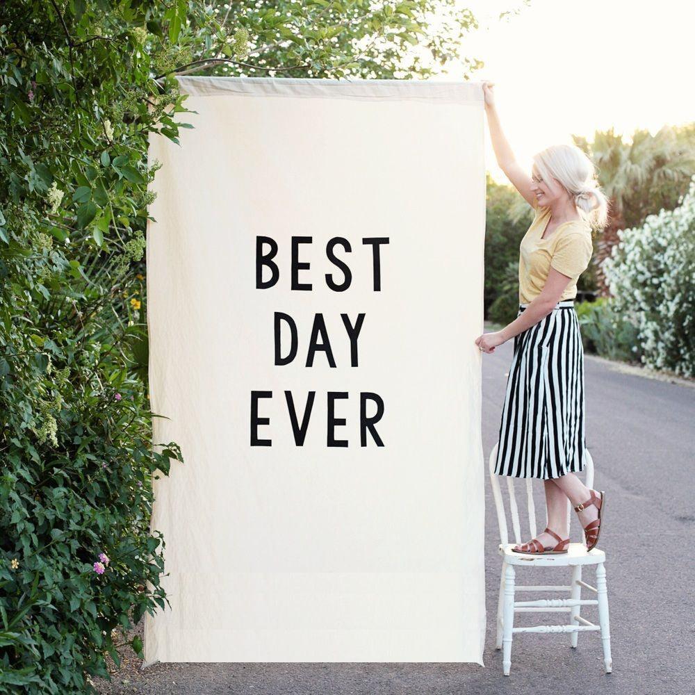 Best Day Ever Wedding Backdrop for Photography, Outdoor Wedding Reception Decorations