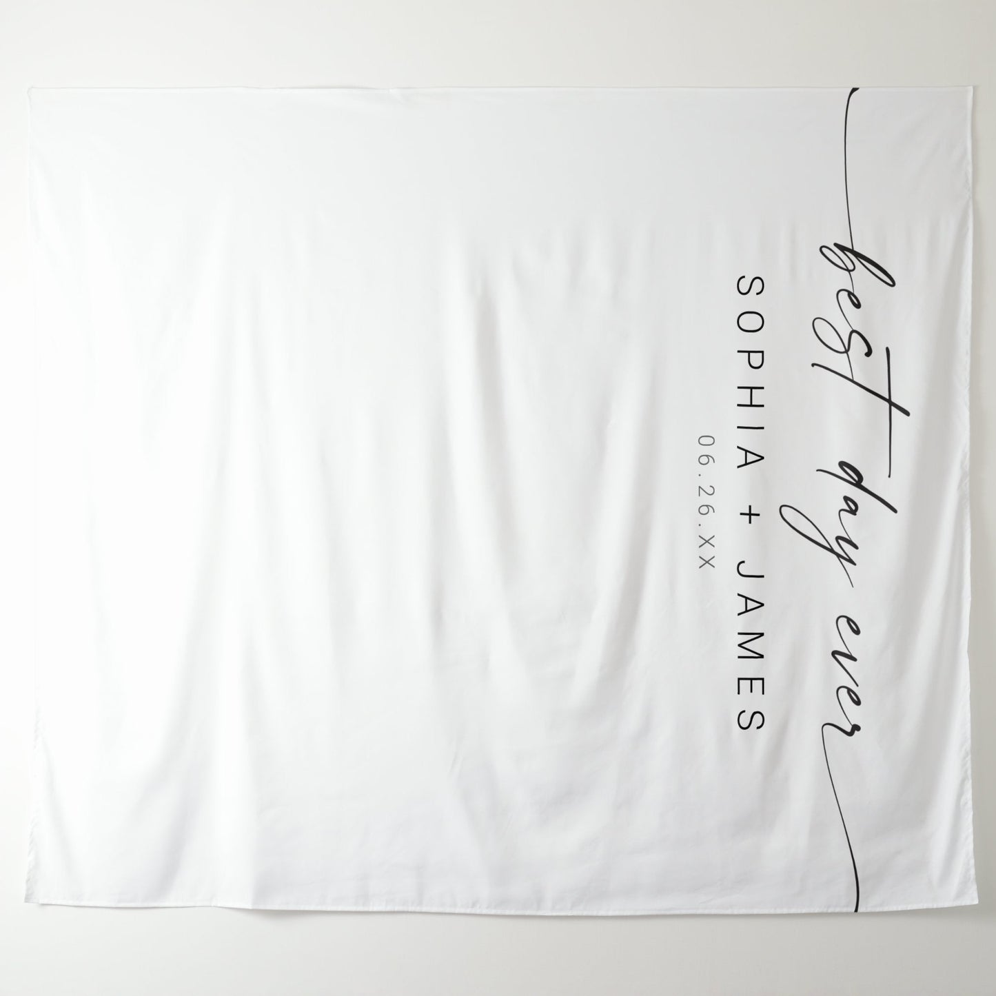 Best Day Ever Wedding Backdrop, Modern Minimalist Backdrop Tapestry Outdoor Wedding Ceremony Decorations