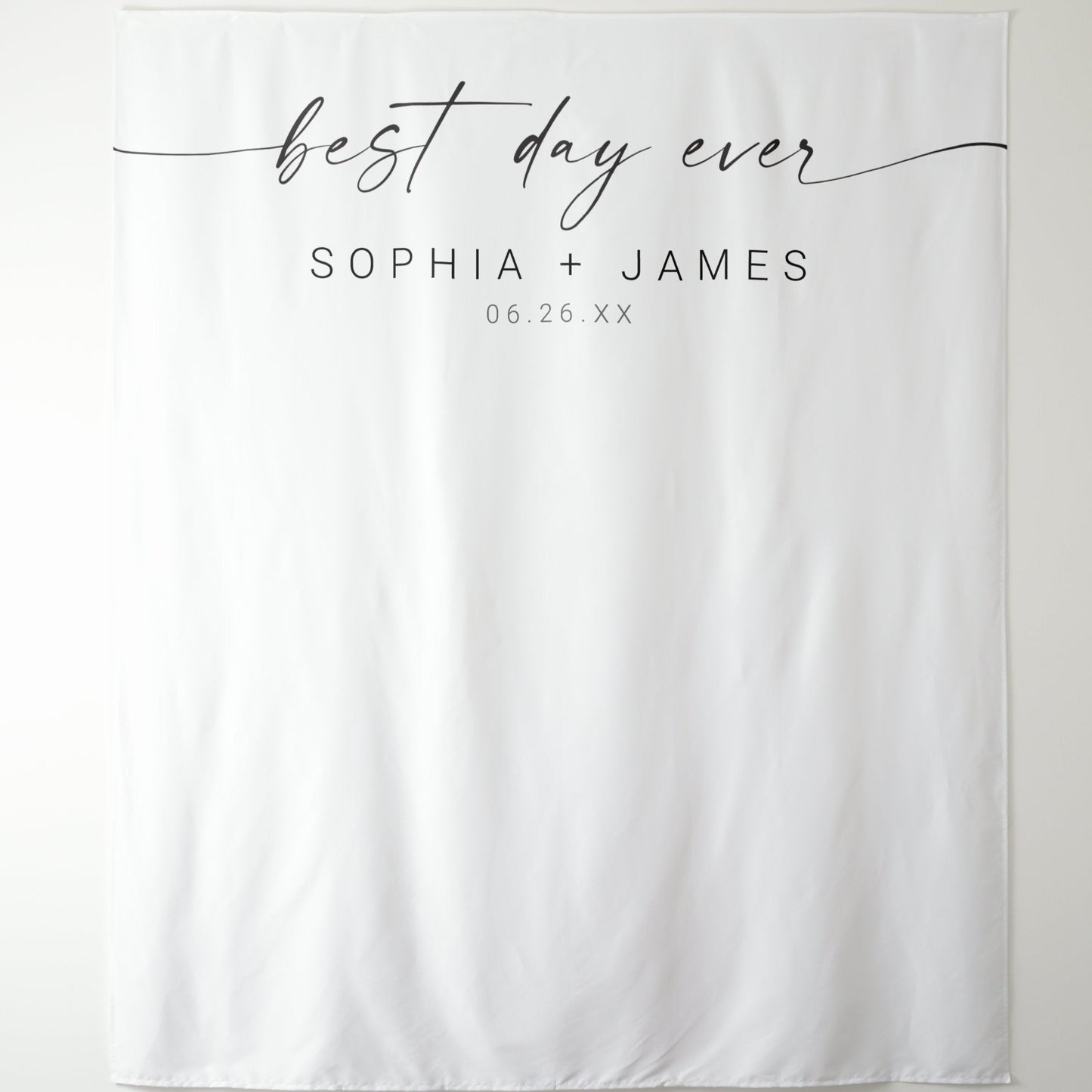 Best Day Ever Wedding Backdrop, Modern Minimalist Backdrop Tapestry Outdoor Wedding Ceremony Decorations