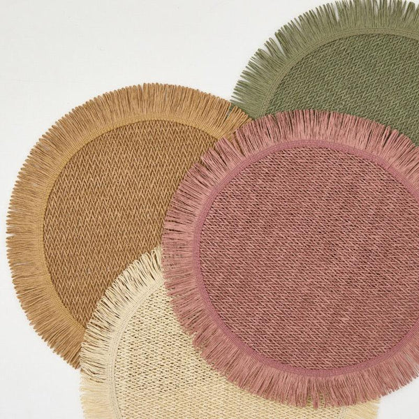 Burlap Round Braided Placemats Set of 12 for Dining Tables 15 Inch Heat Resistant Jute Table Mats for Wedding, Holiday