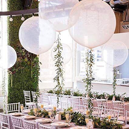 White 36" inch Big Giant Balloons for Greenery Garland - Perfect for Minimalist Rustic Wedding Celebrations 