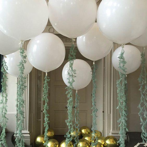 White 36" inch Big Giant Balloons for Greenery Garland - Perfect for Minimalist Rustic Wedding Celebrations 