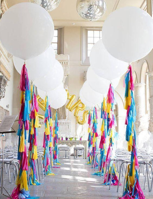 White 36" inch Big Giant Balloons for Greenery Garland - Perfect for Minimalist Rustic Wedding Celebrations 