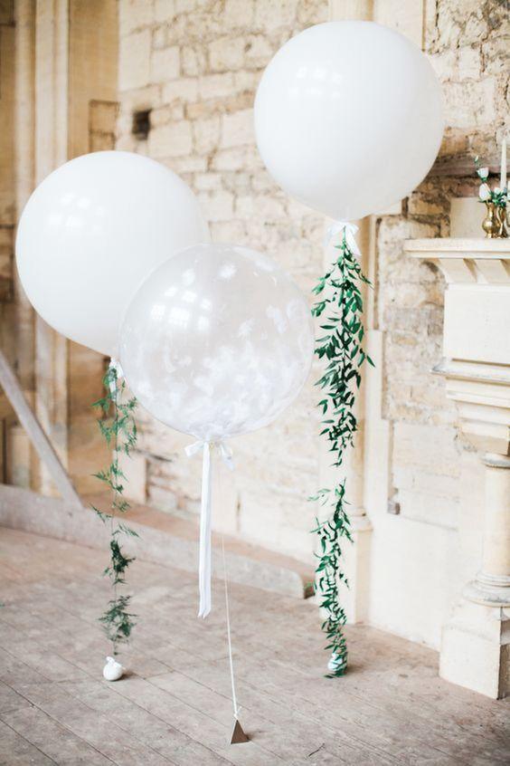 White 36" inch Big Giant Balloons for Greenery Garland - Perfect for Minimalist Rustic Wedding Celebrations 