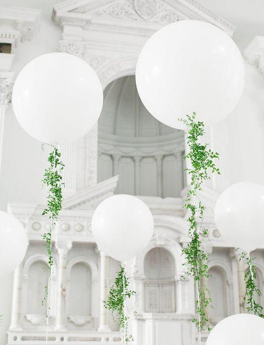 White 36" inch Big Giant Balloons for Greenery Garland - Perfect for Minimalist Rustic Wedding Celebrations 
