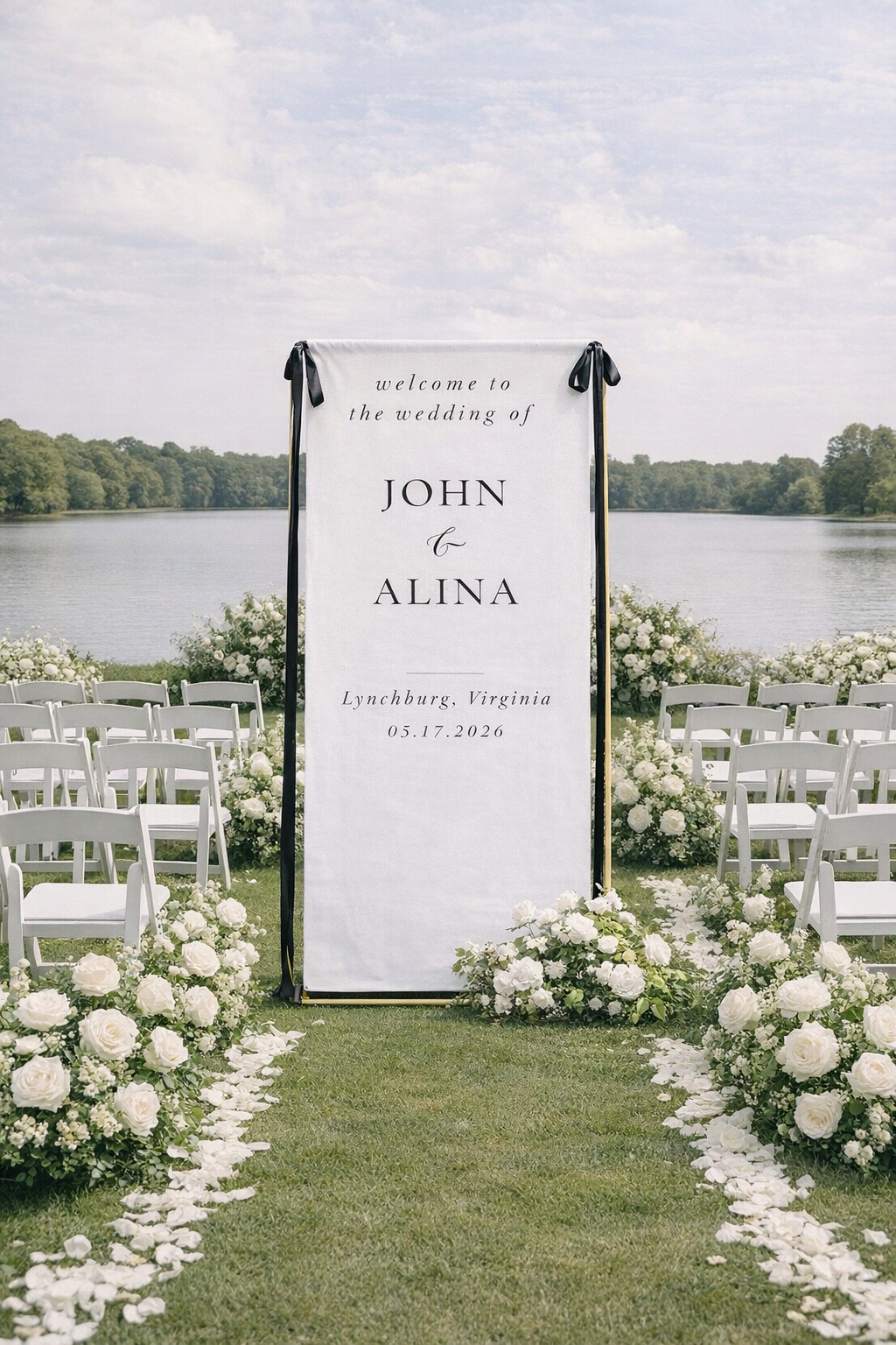 Fabric Wedding Welcome Sign Modern Wedding Welcome Sign