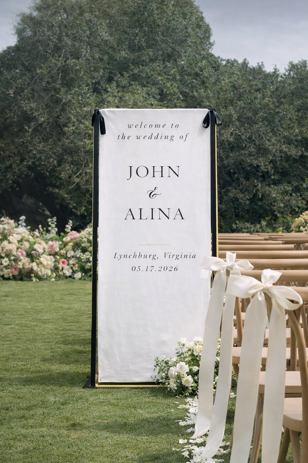 Fabric Wedding Welcome Sign Modern Wedding Welcome Sign