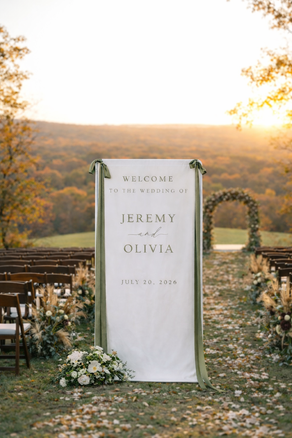 Fabric Wedding Welcome Sign Modern Wedding Welcome Sign