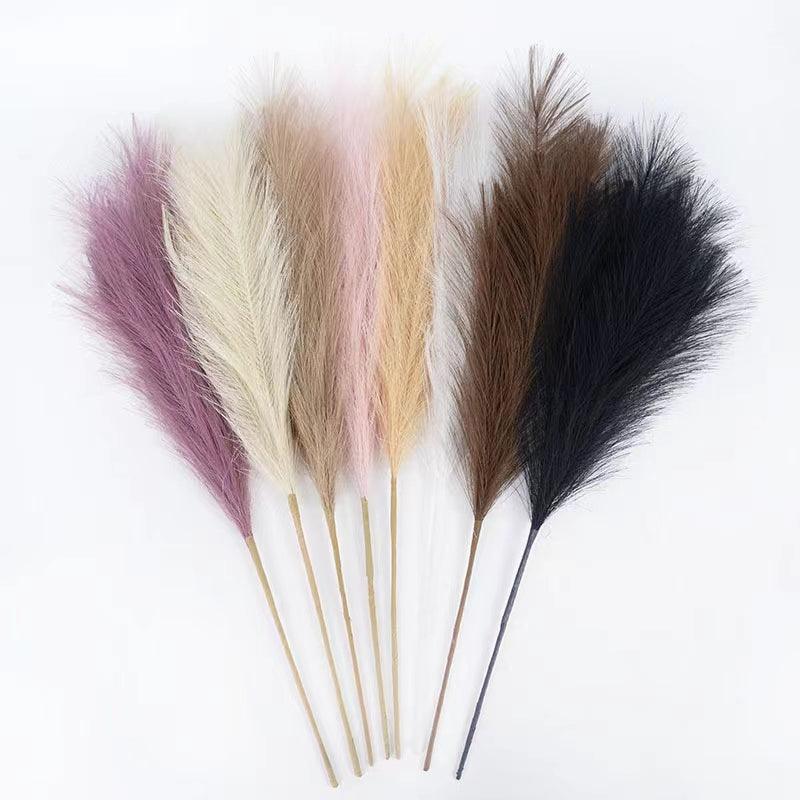 10pcs Artificial Pampas Grass Fake Plant Simulation Reed Flower Bouquet DIY Wedding Decoration, Home Decor - Hibrides