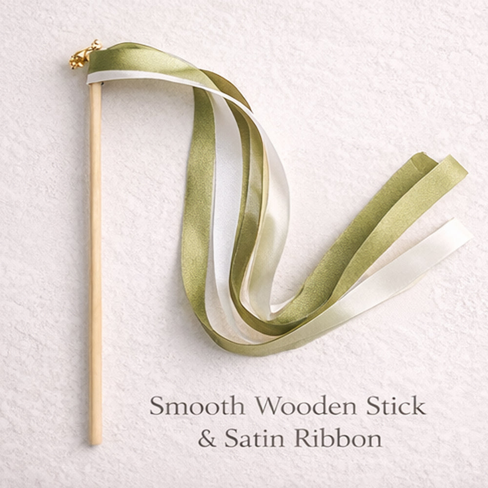 Handmade Elegant Wedding Ribbon Wands with Bells - Fully Customizable