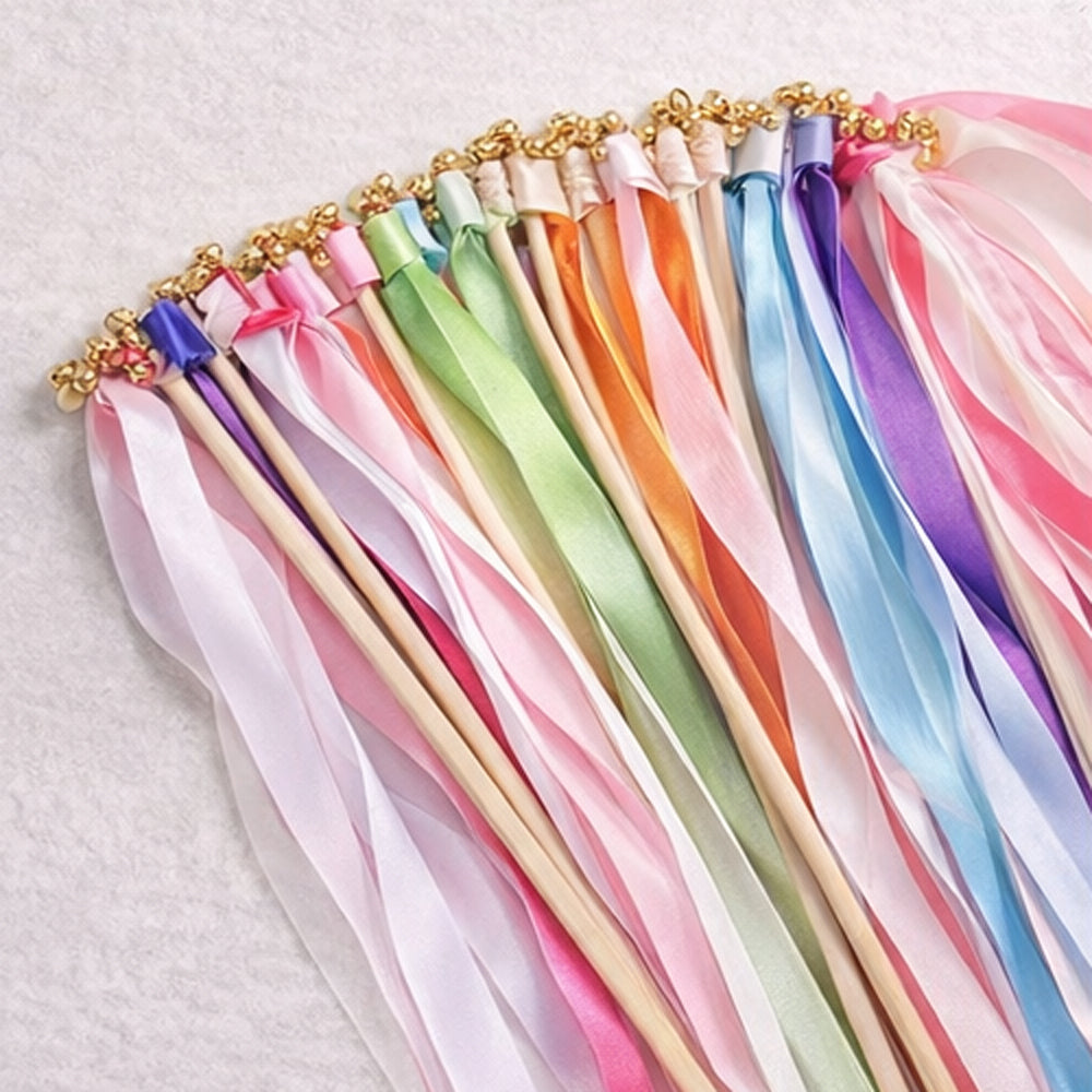 Handmade Elegant Wedding Ribbon Wands with Bells - Fully Customizable