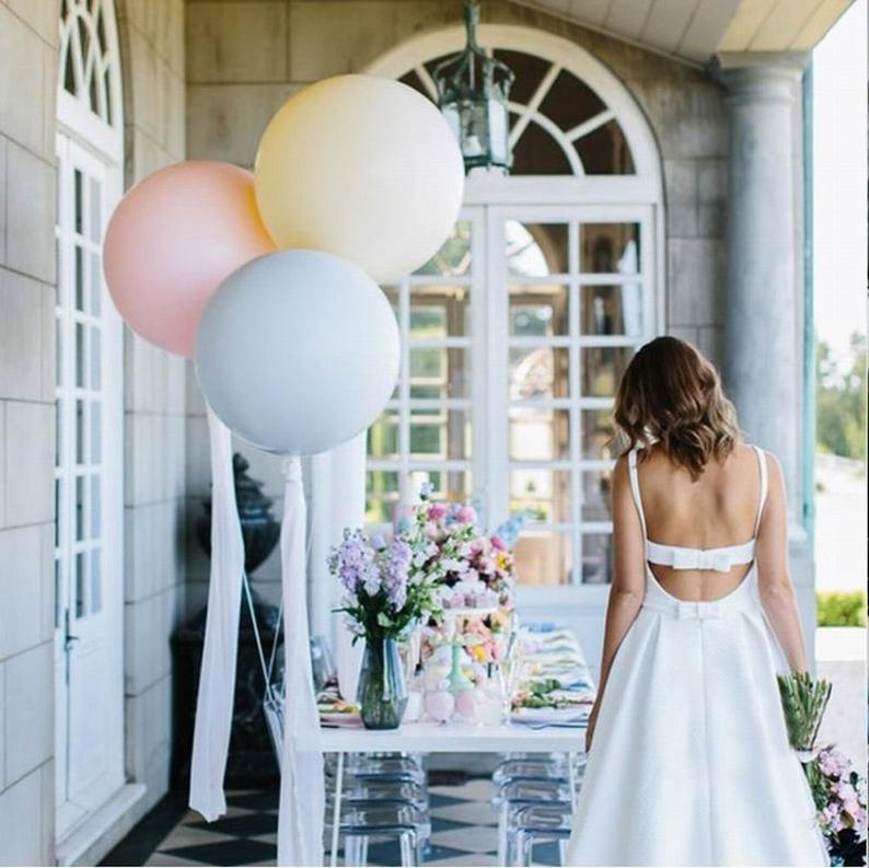 White 36" inch Big Giant Balloons for Greenery Garland - Perfect for Minimalist Rustic Wedding Celebrations 