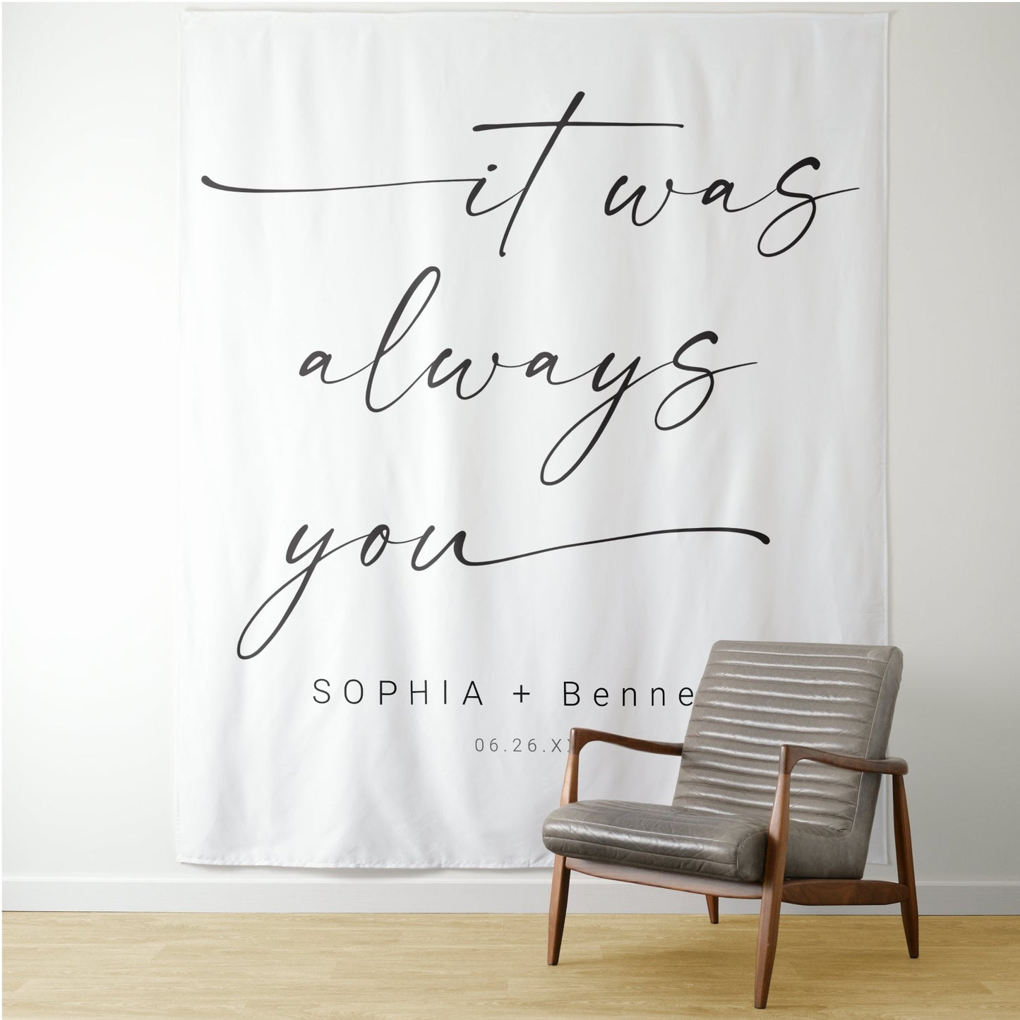 It Was Always You Quote Wedding Backdrop Banner, Outdoor Wedding Ceremony Decorations
