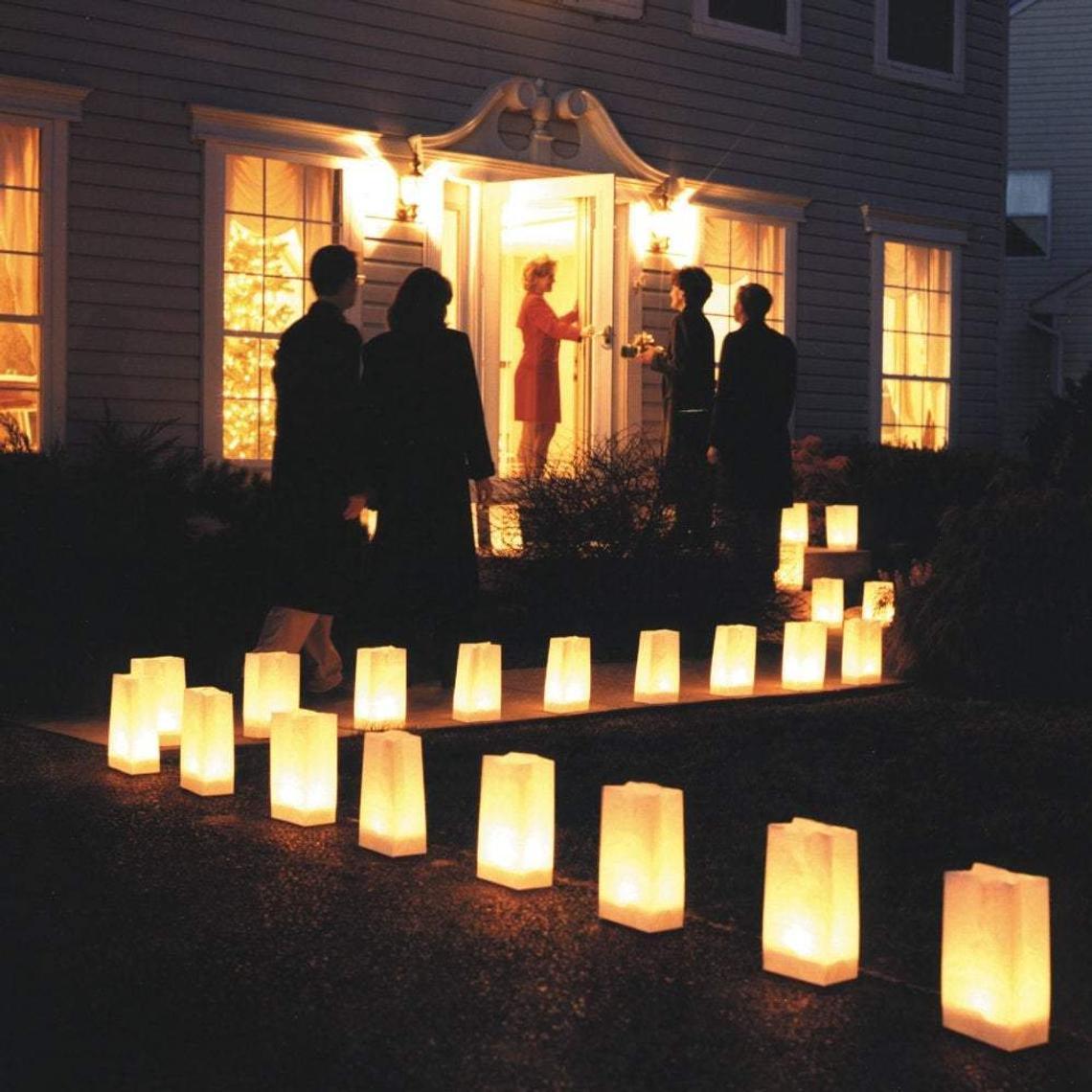 Led Luminaria 50Pcs Light Up Luminaries Warm White Luminary Candle Bags With Lights-For Wedding Aisle, Rustic Wedding Decorations 
