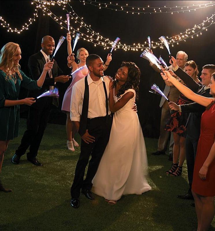 Lighted Fiber Optic Wands for Wedding Send-off, Anniversary Celebrations 