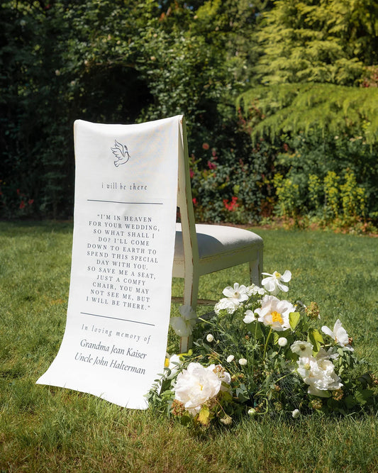 Personalized Fabric Memorial Sign | Custom Linen Welcome Sign for Weddings & Events
