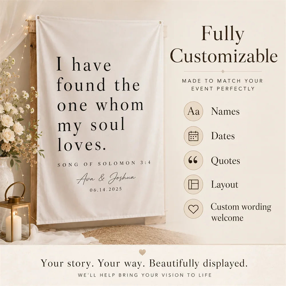 Personalized Wedding Backdrop for Photography, Outdoor Wedding Ceremony Decorations