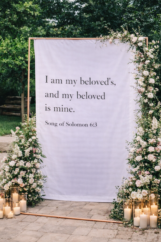 Personalized Wedding Backdrop for Wedding Photography, 'I am my beloved's, and my beloved is mine.'