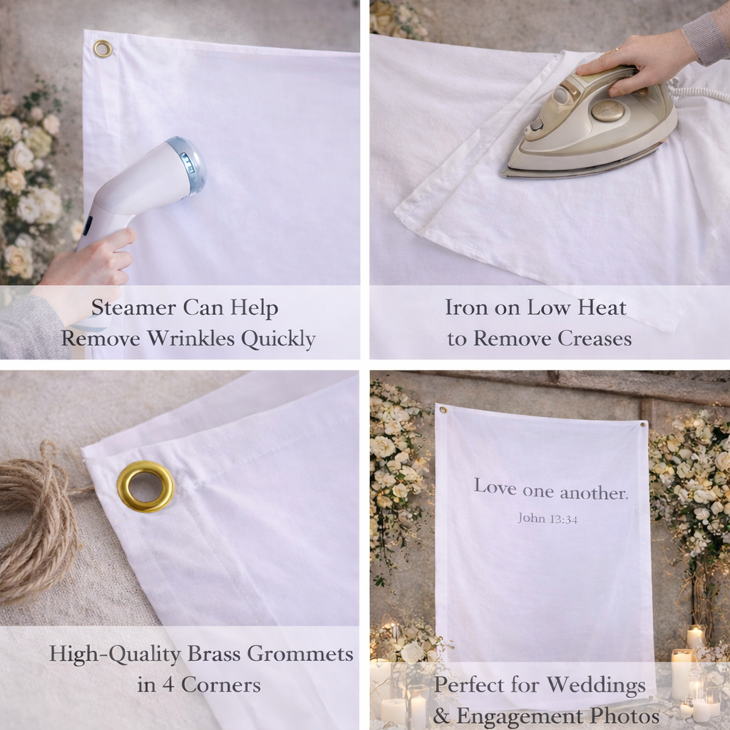 Personalized Wedding Backdrop for Wedding Photography, 'Bound together in love.' Backdrop