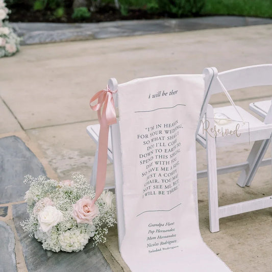 Personalized Fabric Memorial Sign | Custom Linen Welcome Sign for Weddings & Events