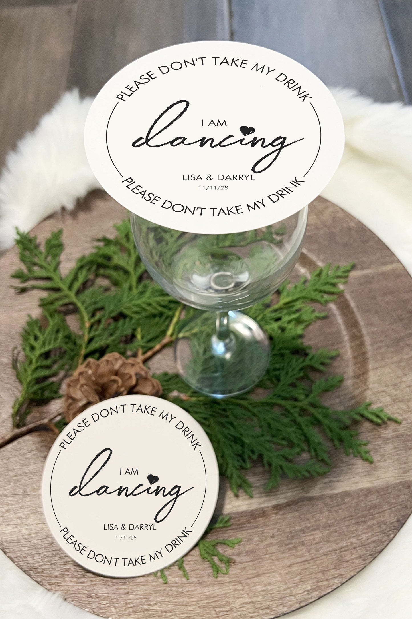 100pcs Please Don't Take My Drink Round Paper Coaster, Minimalist Coaster for Wedding