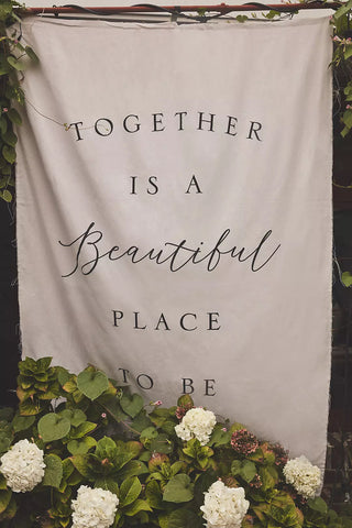 Personalized Wedding Backdrop for Photography, Together Is A Beautiful Place To Be Wedding Sign