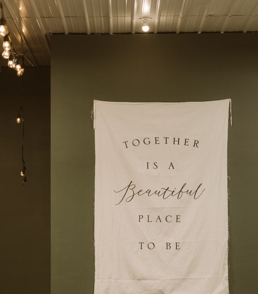 Personalized Wedding Backdrop for Photography, Together Is A Beautiful Place To Be Wedding Sign