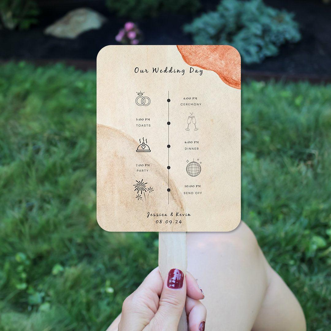 Unique Earthy Wedding Program Fans for Themed Summer Weddings - Hibrides