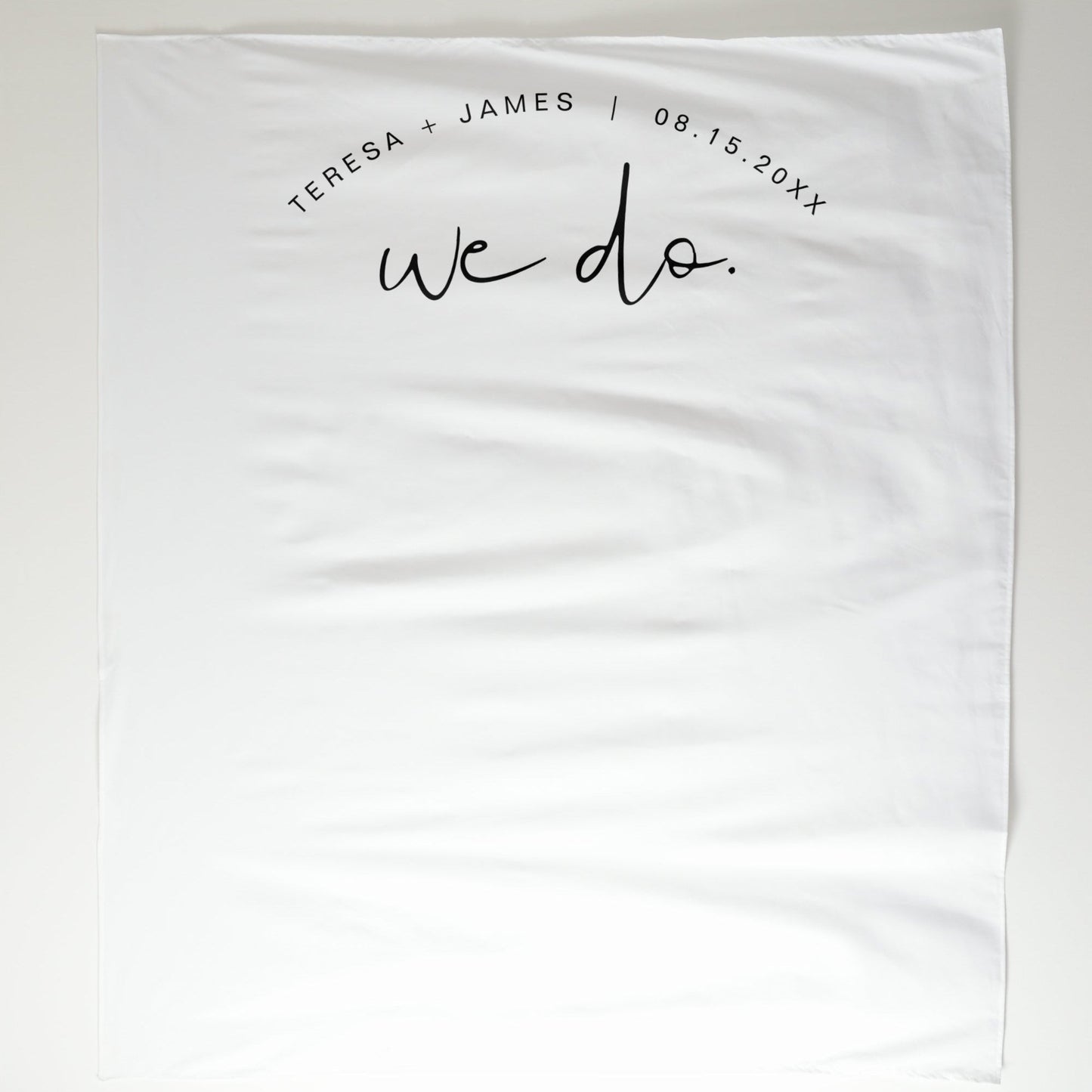 'WE DO' Wedding Photo Backdrop, Modern Minimalist Backdrop Tapestry Outdoor Wedding Ceremony Decorations