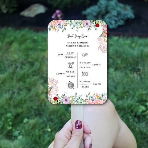 Wedding Program Fans with Wild Flowers Perfect for Outdoor Weddings - Hibrides