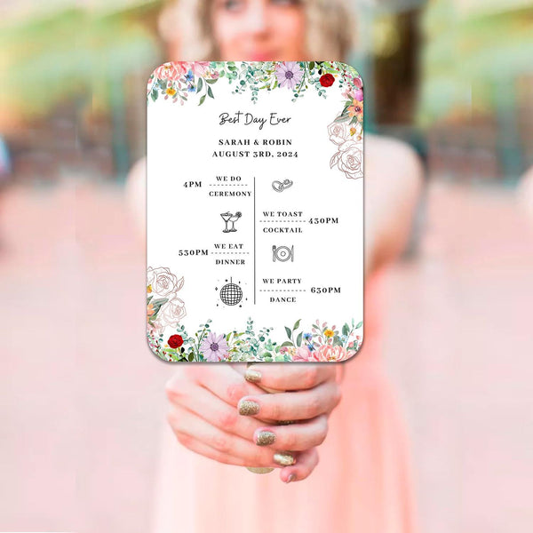 Wedding Program Fans with Wild Flowers Perfect for Outdoor Weddings - Hibrides