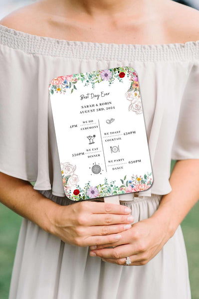 Wedding Program Fans with Wild Flowers Perfect for Outdoor Weddings - Hibrides