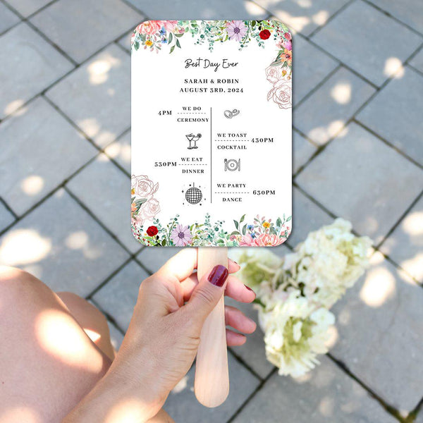 Wedding Program Fans with Wild Flowers Perfect for Outdoor Weddings - Hibrides