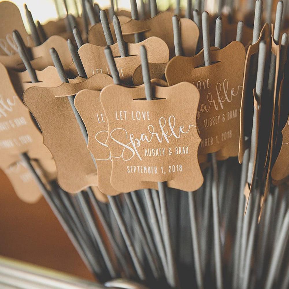 50 Sets Wedding Sparkler Tags, Custom Sparkler Tags, Unique Sparkler Tags for Sparkler Send Off