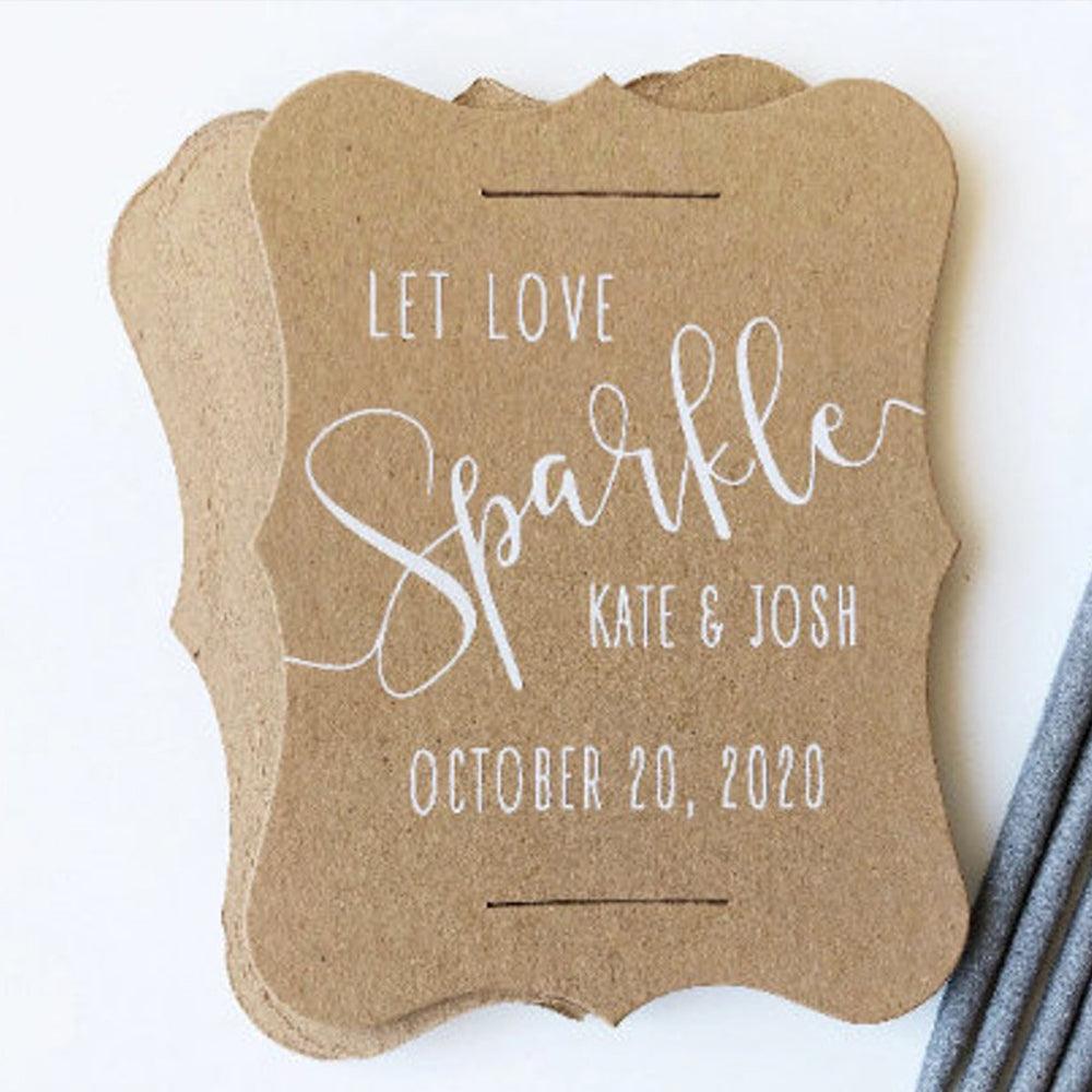 50 Sets Wedding Sparkler Tags, Custom Sparkler Tags, Unique Sparkler Tags for Sparkler Send Off