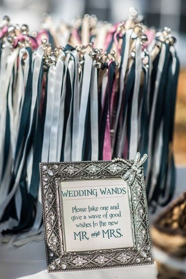 Handmade Wedding Ribbon Wands with Triple Ribbon & Bell