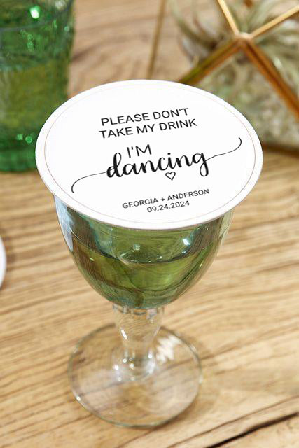 100pcs Please Don't Take My Drink, Minimalist Modern Round Paper Coaster for Wedding Reception