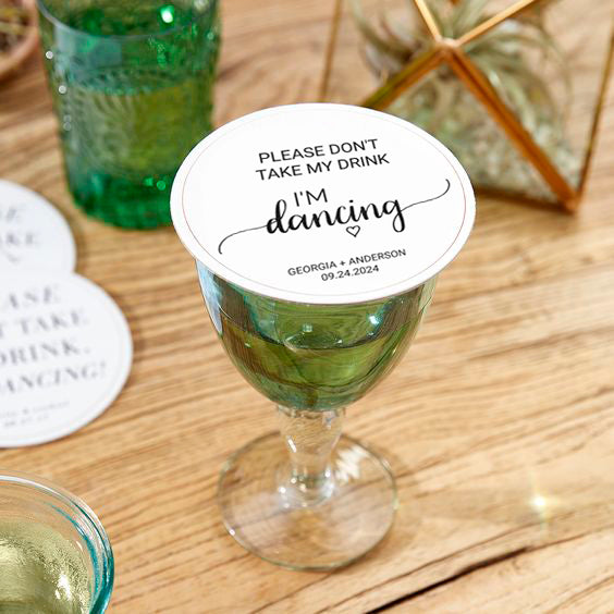 100pcs Please Don't Take My Drink, Minimalist Modern Round Paper Coaster for Wedding Reception