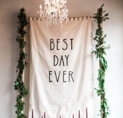 Best Day Ever Wedding Backdrop for Photography, Outdoor Wedding Reception Decorations