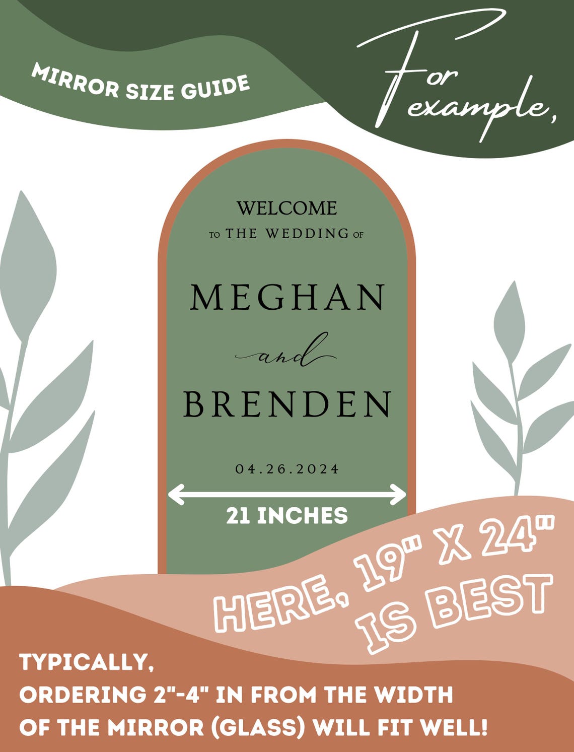 Welcome Wedding Sign Decal | Customizable Names For Wedding Mirror, Acrylic, Cardboard