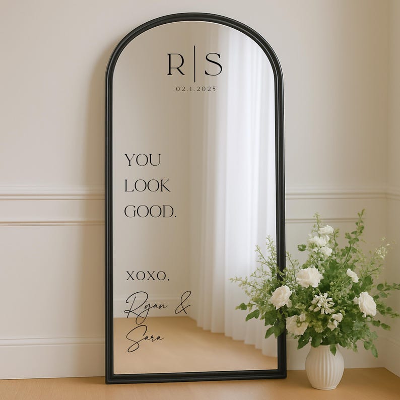 Personalized Wedding Mirror Decal /You look good/ For Wedding And Event Sign Welcome Sign