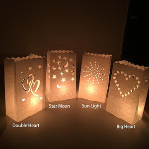 Led Luminaria 50Pcs Light Up Luminaries Warm White Luminary Candle Bags With Lights-For Wedding Aisle, Rustic Wedding Decorations 