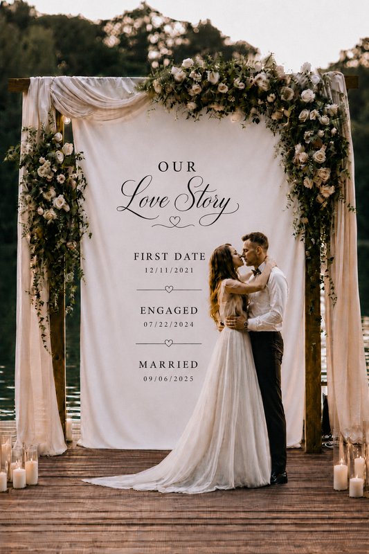 Our Love Story Timeline Backdrop