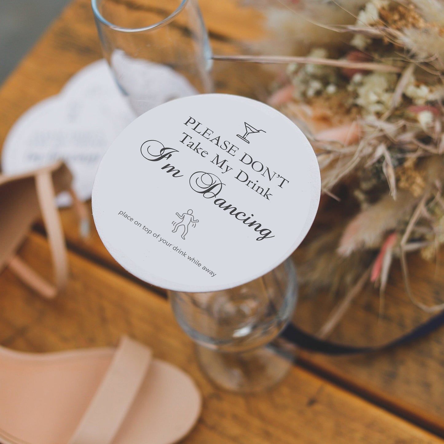 100pcs Please Don't Take My Drink Round Paper Coaster for Wedding