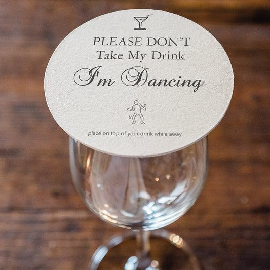 100pcs Please Don't Take My Drink Round Paper Coaster for Wedding