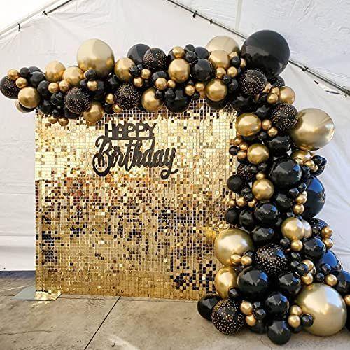 Shimmer Wall Backdrop, Square Sequin Wall Panels Shimmer Backdrop, Easy Setup Birthday/Wedding/Event/Theme Party Decorations 