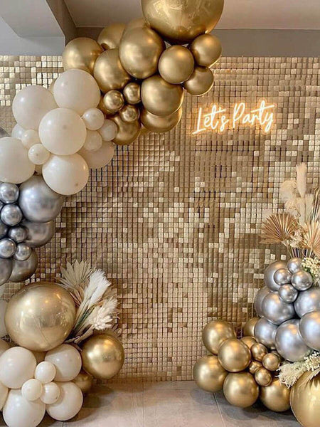 Shimmer Wall Backdrop, Square Sequin Wall Panels Shimmer Backdrop, Easy Setup Birthday/Wedding/Event/Theme Party Decorations 