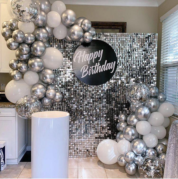 Shimmer Wall Backdrop, Square Sequin Wall Panels Shimmer Backdrop, Easy Setup Birthday/Wedding/Event/Theme Party Decorations 