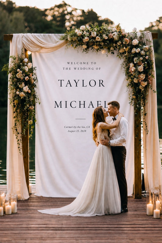 Custom Formal Wedding Welcome Backdrop
