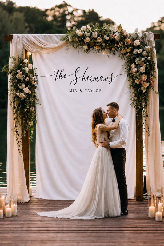 Custom Surname Wedding Backdrop